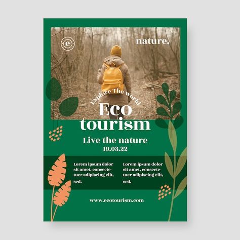 Flat design ecotourism poster template | Free Vector #Freepik #freevector #travelling-poster #eco-tourism #holiday-poster #vacation-poster Ecotourism Poster, Eco Poster Design, Job Poster, Eco Tourism, Poster Template Free, Holiday Poster, Poster Template, Flat Design, Vector Photo