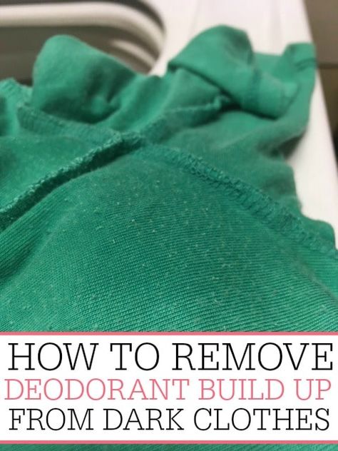 Tired of deodorant build up on your shirts? Check out how to remove deodorant build up from dark clothes. It's so easy to do! Daily Cleaning Routine, Homemade Toilet Cleaner, Clean Baking Pans, Cleaning Painted Walls, Dark Clothes, Routine Tips, Glass Cooktop, Deep Cleaning Tips, Deodorant Stains