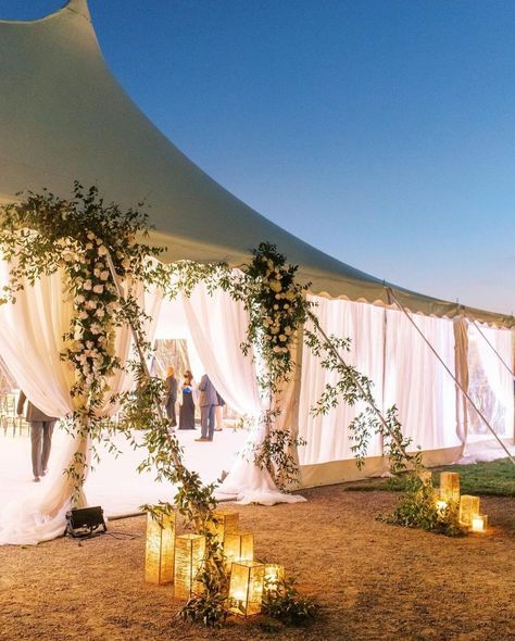 Asheville Event Co. on Instagram: “Tents by day and by night... always a magical backdrop. Photo: @perryvaile Florals: @floressenceflowers Planning: @ashevilleeventco…” Backyard Wedding Entrance, Tent Entrance Decor, Wedding Entrance Design, Wedding Tent Entrance, Tent Entrance, Backyard Tent Wedding, Tent Wedding Reception, Beautiful Entrance, Grace Ormonde Wedding Style