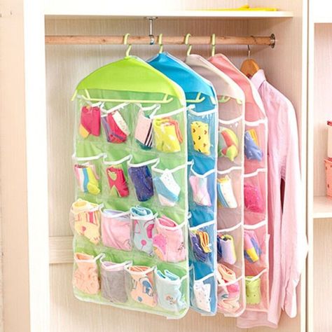 Closet Storage Accessories, Organiser Son Dressing, Closet Storage Drawers, Hanging Shoe Rack, Organizar Closet, Sock Storage, Hanging Closet Organizer, Hanger Organizer, Hanger Storage