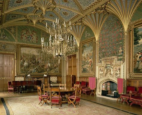 Family Room Furniture Layout, Eastnor Castle, Castle Interior, Furniture Sketch, Loft Furniture, Castles Interior, Furniture Logo, Traditional Interior Design, Victorian Furniture