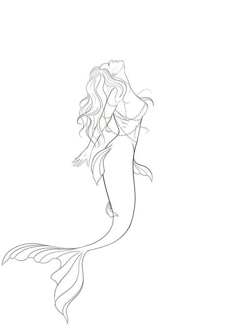 Flash Mermaid Tattoo, Line Work Mermaid Tattoo, Mother Ocean Tattoo, Mermaid Line Art Minimalist, Simple Siren Tattoo, Line Drawing Mermaid, Mermaid Fineline Tattoo, Mermaid Line Art Tattoo, Mermaid Tattoo Designs Simple