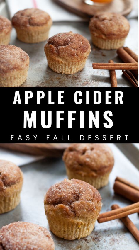 Fall Recipes Dessert Gluten Free, Apple Cider Muffins With Apples, Cider Recipes Food, Things To Do With Apple Cider, Gluten Free Apple Cider Cupcakes, Vegan Apple Cider Muffins, Apple Cider Donut Muffins Recipe, Apple Cider Treats, Gf Apple Cider Donuts Recipe