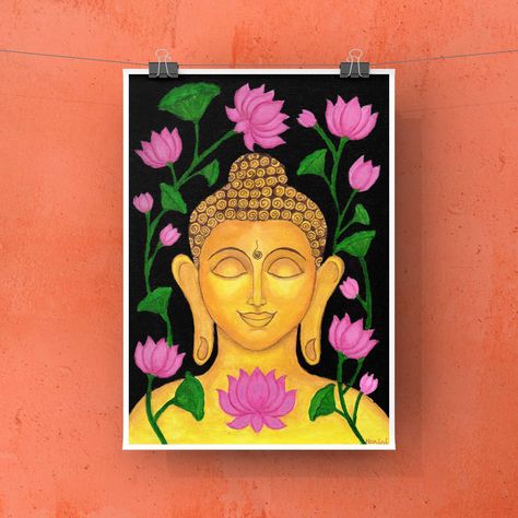 Philosophical Paintings, Buddha Art Painting Acrylics, Buddha Painting Simple, Buddha Painting Acrylic On Canvas, Canvas Painting Buddha, Beer Bottle Art, Buddha Painting Canvas, Canvas Art Painting Abstract, Buddha Canvas