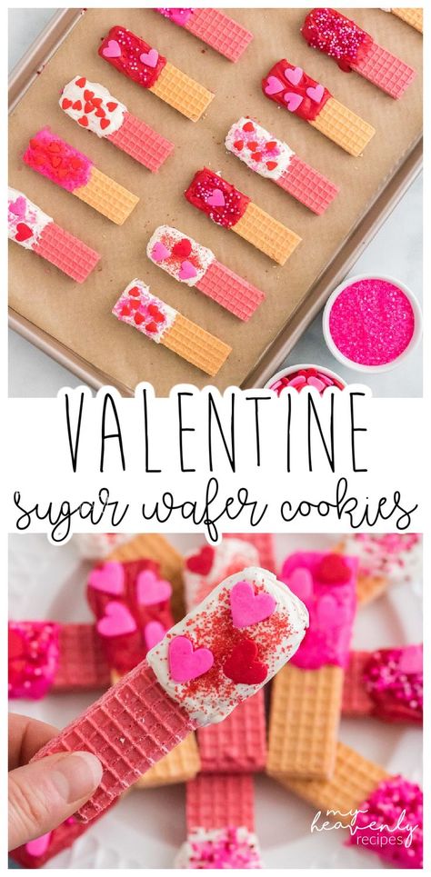 Valentines Day Cookie Recipe, Valentines Snacks, Chocolate Wafer Cookies, Valentine Tea, Valentinstag Party, Shower Desserts, Valentine Desserts, Baby Shower Desserts, Preschool Valentines