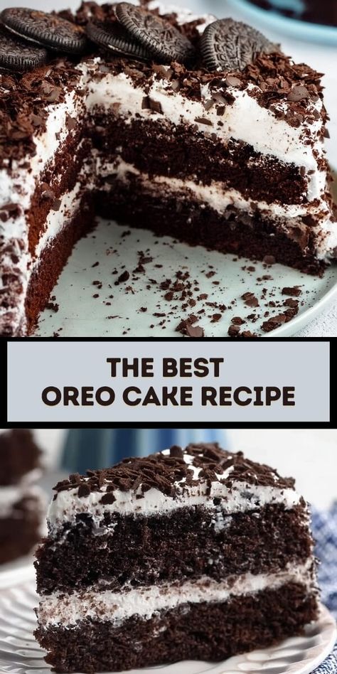 Oreo Cake Best Oreo Cake, Oreo Cake Filling, Cookies N Cream Cake Recipe, Carrot Cake Cheesecake Recipe, Oreo Cake Recipe, Oreo Cookie Cake, Chocolate Caramel Tart, Oreo Birthday Cake, Chocolate Mousse Pie