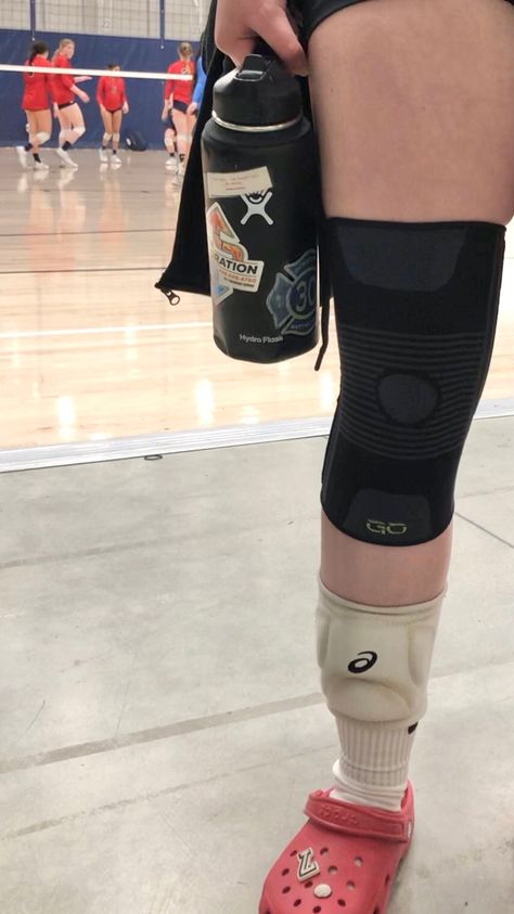 Volleyball Crocs, Volleyball Knee Pads Aesthetic, Volleyball Arm Sleeves Nike, Injury Aesthetic, Nike Volleyball Knee Pads, Volleyball Arm Sleeves, Volleyball Kneepads, Crocs Aesthetic, Knee Support