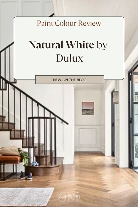 In this new paint colour review, I will dive deep into Dulux’s Natural White, a timeless and versatile shade that has become a go-to option over the years. Together, we'll discover its undertones, light reflectance value (LRV), and how it interacts with different lighting conditions. I'll also share the best coordinating and trim colours to help you create a cohesive and beautiful design throughout your home. Dulux Paint Colours White, Dulux White Paint, Dulux Timeless, Dulux Natural White, Dulux White, Dulux Paint Colours, Green House Design, New Paint Colors, Dulux Paint