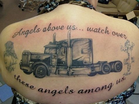 truck tattoos | Big Truck – Tattoo Picture at CheckoutMyInk.com Semi Truck Tattoo, Truck Tattoo Ideas, Trucker Tattoo, Dump Truck Birthday Party, Truck Tattoo, Firetruck Birthday Party, Biker Tattoos, Monster Trucks Birthday Party, Firetruck Birthday