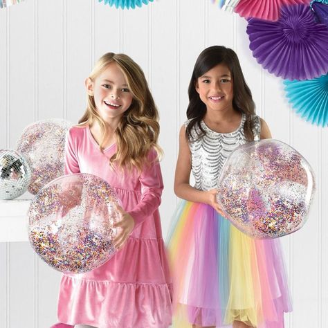 These glitter-filled beach balls really bring the fun. Watch as the glitter confetti moves and shakes with every bounce. Use the beach balls in a fun party activity leave them our for free-play or even use them as fun photo props in a birthday selfie station. pbSparkle Glitter Confetti Beach Balls product details:-b-p ul li4 balls per package-li li13in diameter-li -ul Sparkle Birthday Party, Birthday Selfie, Selfie Station, Fun Watch, Sparkle Birthday, Summer Party Themes, Beach Balls, Halloween Kit, Sparkle Party