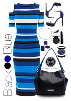 "go black y blue" by bycharogarcia ❤ liked on Polyvore featuring Jin Soon… Sheath Dresses Work, Work Dresses Outfits, Fall Fashion 2016, Bodycon Dress With Sleeves, Modest Wear, Alexis Bittar, Classy Chic, Dressy Outfits, Karen Millen