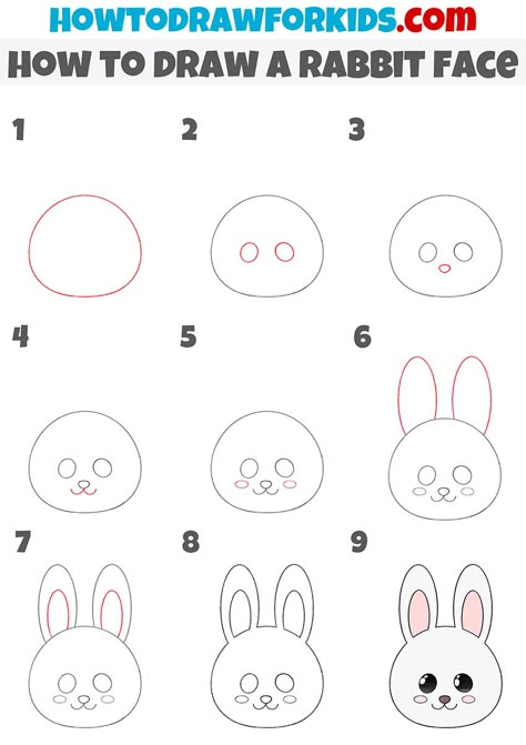 Bunny Face Drawing Easy, Drawing A Bunny Step By Step, How To Draw A Rabbit Face, How To Draw A Bunny For Kids, How To Draw A Rabbit Step By Step Easy, How To Draw A Bunny Step By Step Easy, How To Draw A Rabbit Easy, How To Draw Easter Bunny Step By Step, How To Draw Animal Faces