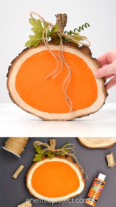 Fall Crafts for Adults: Simple Projects with Stunning Results Wood Slice Pumpkins, Fall Crafts For Adults, Fall Decoration, Happy New Year 2020, Rustic Farmhouse Style, Pumpkin Crafts, Wood Slices, Rustic Farmhouse, Pumpkins