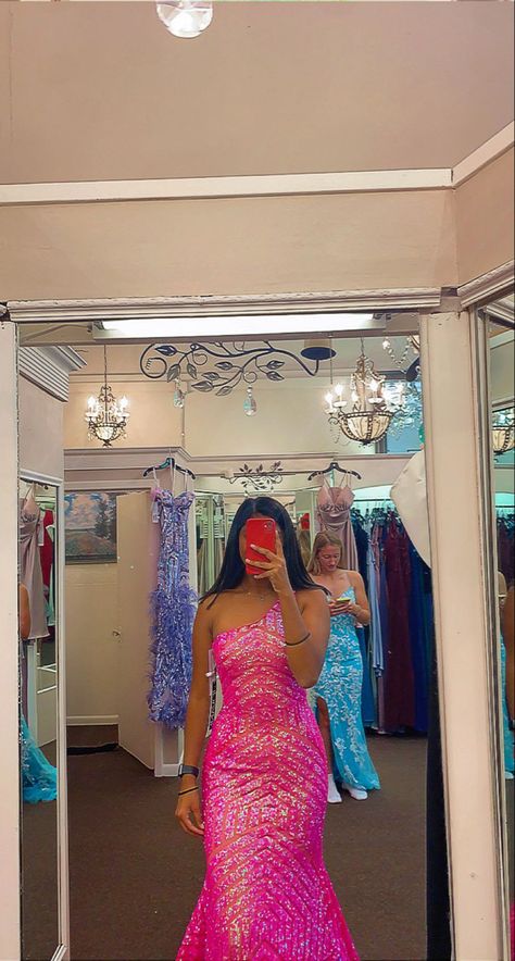 Neon Prom Dresses Bright Colors, Bright Pink Prom Dresses Long, Prom Dresses 2023 Pink, Weird Prom Dress, Bright Prom Dresses, Bright Pink Prom Dresses, Neon Homecoming Dresses, Neon Prom Dress, Bright Prom Dress