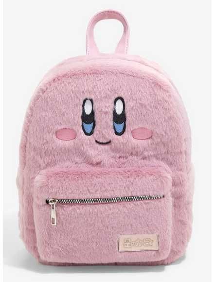 Kirby Fuzzy Mini Backpack, Sanrio Backpack, Pr Kit, Bag Video, Kirby Character, Animal Backpacks, Embroidered Face, Hello Kitty Drawing, Tall Hoodies, Cute Animal Drawings Kawaii