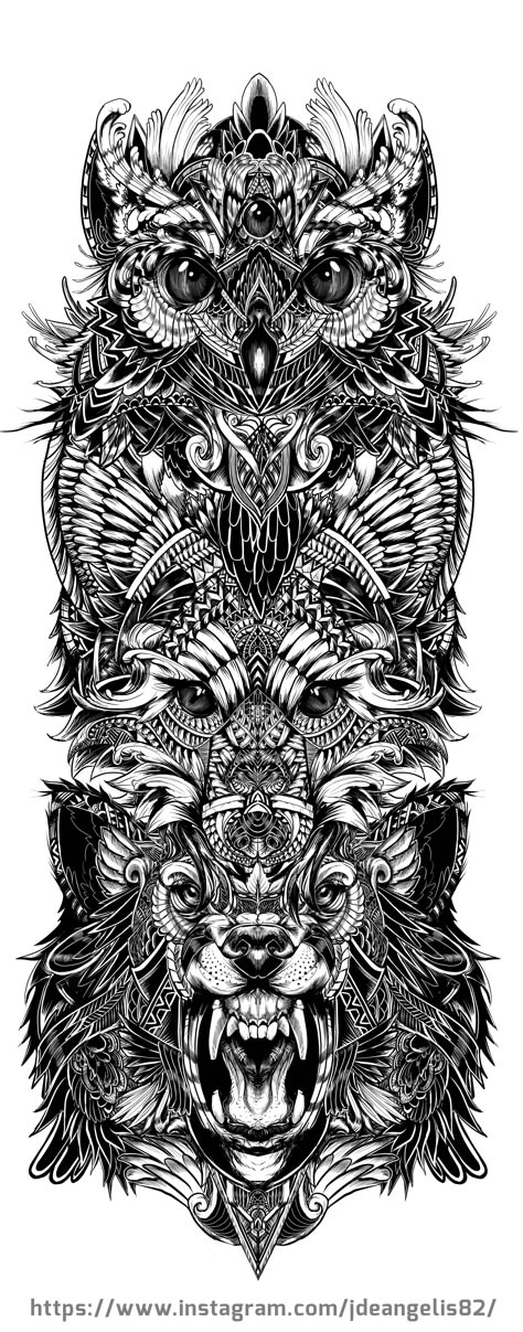 Animal totem by Jdeangelis82 instagram.com/jdeangelis82 Tato Dada, Totem Tattoo, Tattoo Animal, Petit Tattoo, Tattoos Men, Warrior Tattoos, Geniale Tattoos, Animal Totem, Celtic Tattoos