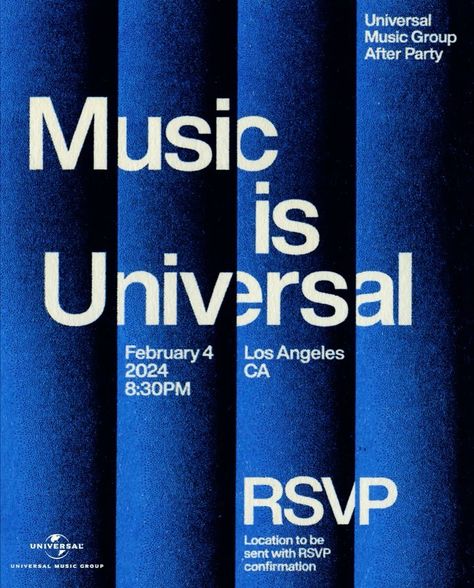 So excited to share my invite design & logo for @universalmusicgroup afterparty – Music Is Universal 💙 Thank you @connorkrill for the AD! … | Instagram Invite Design, Music Logo Design, Commercial Ads, Universal Music Group, Music Logo, Instagram Design, Music Is, Design Logo, Invitation Design