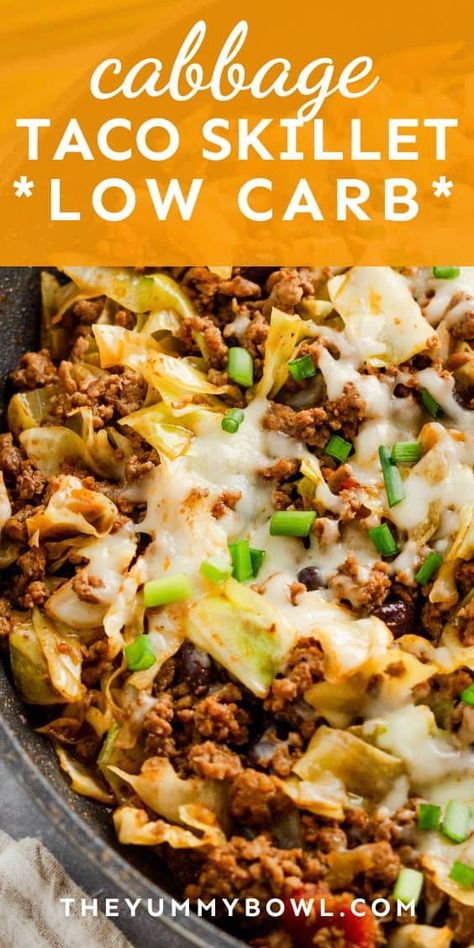 The Low Carb Cabbage Taco Skillet is a tasty, keto-friendly dish perfect for quick weeknight dinners. This cabbage recipe is ready in less than 30 minutes!rn Keto Dinner Recipes Cabbage, Optavia Dinner Ideas, Cabbage Dinners Healthy, The Best Keto And Low Carb Recipes, Cabbage Recipe Low Carb, Cabbage Bowls Recipe, Cabbage Taco Casserole, Supper Ideas Keto Friendly, Cabbage Dinner Recipes Vegetarian