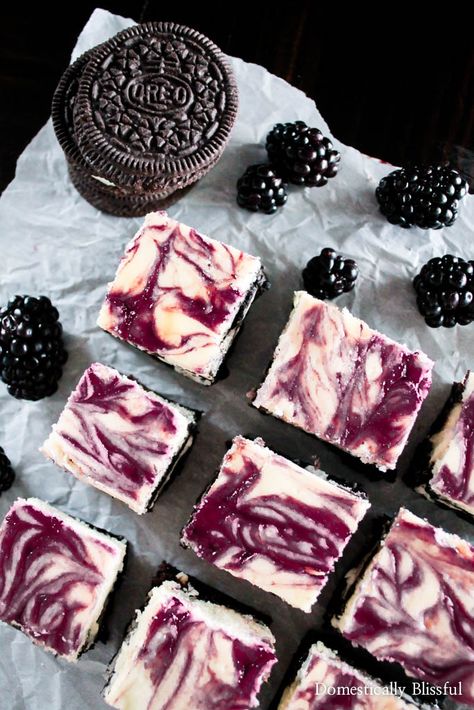 Blackberry Cheesecake OREO Brownies - Domestically Blissful