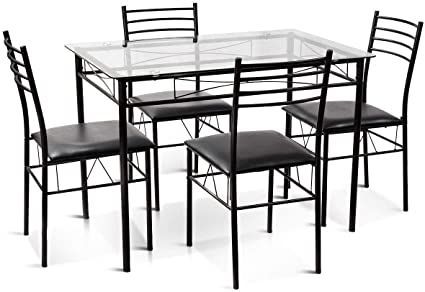 Glass Dining Room Table, Kitchen Table Chairs, Family Dining Rooms, Furniture Black, Modern Dining Room Tables, Dining Room Table Set, Dining Sets Modern, Kitchen Table Settings, Dining Table Set