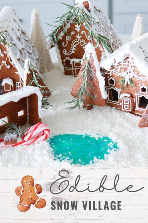 Edible Snow, Farmhouse Baby Shower, Showstopper Cakes, Cool Gingerbread Houses, Picket Fences, Gingerbread House Kits, Gingerbread Village, Cherry Almond, Amazing Wedding Cakes