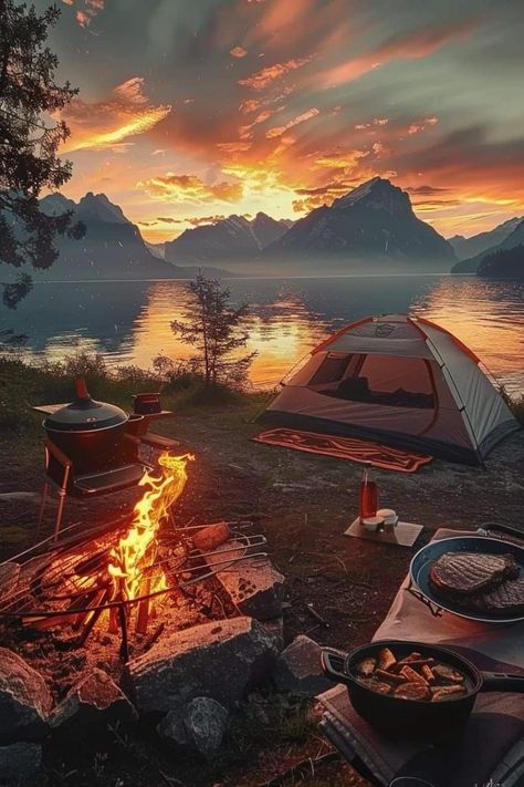 Camping In Woods, Mountain Life Aesthetic, Homes Design Ideas, Cozy Camping, Auto Camping, Camping Inspiration, Camping Vibes, Camping Photography, Camping Aesthetic