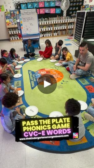 Low prep phonics game!  Pass the plate!  Write words on paper plates.  Pass the plates.  Decode the word!  We’re practicing cvc-e words but this game... | By Kindergarten Smorgasboard | Facebook Pass The Plate Sight Word Game, Ck Activities For Kindergarten, Cvc Word Games Kindergarten, Kindergarten Review Games, Interactive Phonics Activities, Cvc Games Kindergarten, Cvc Words Games, Phonics Games Kindergarten, Cvc Words Activity