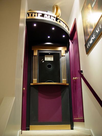 Home Theater in Wall Rack | In-Wall Component Rack as Fake Ticket Booth Theatre Ticket Booth, Fake Ticket, Theatre Room Ideas, In Home Theater, Theater Room Design, Movie Room Decor, Ticket Booth, Home Cinema Room, Home Theater Decor