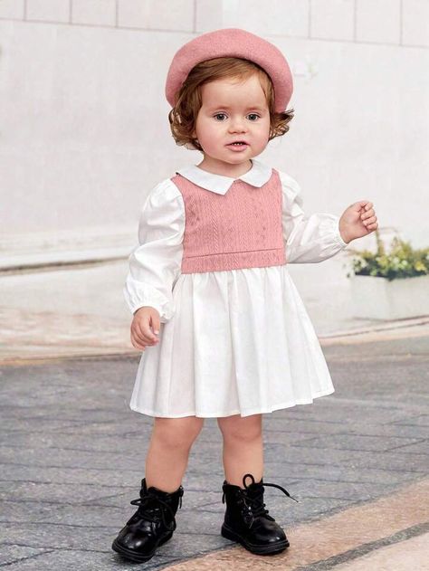 Outfit Nero, Outfit Rosa, Newborn Girl Dresses, Baby Girls Dresses, Baby Dress Design, Toddler Girl Outfit, Childrens Dress