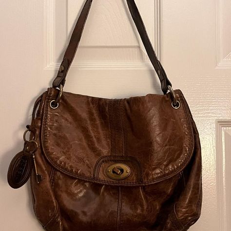 Thrifted Originally $250 Very Good Condition Never Used Bags Vintage, Fossil Bags, Leather Handbag, Leather Handbags, Fossil, Shoulder Bags, Purse, Shoulder Bag, Brand New