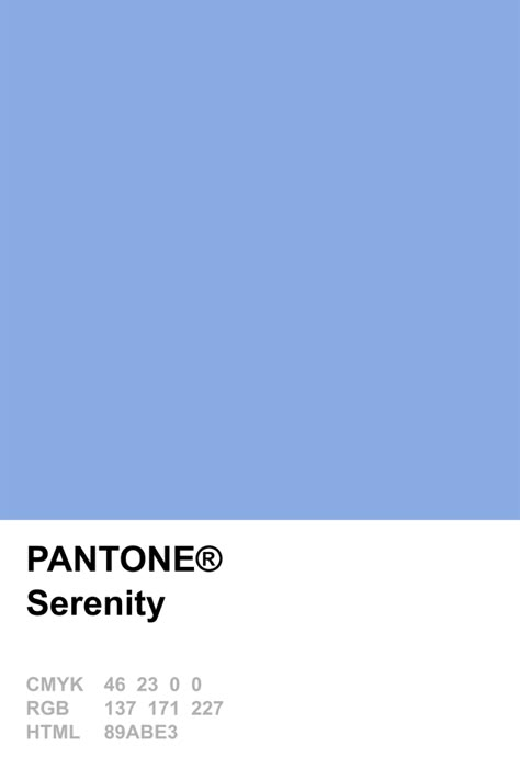 Pantone Serenity Colour of the Year 2016 Pantone Serenity, Pantone Swatches, Pantone Palette, Pantone Colour Palettes, Pantone Colors, Color Trends Fashion, Decoration Painting, Color Harmony, Trend Report