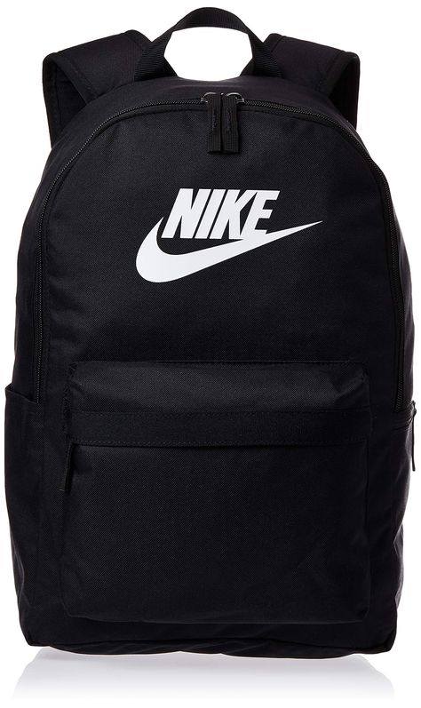 NIKE Heritage Backpack 2.0, Black/Black/White, Misc Black Nike Backpack, Nike Heritage Backpack, Mochila Nike, Nike Backpack, Camo Backpack, Daypack Backpack, Nike Bags, Backpack Reviews, Camo Designs