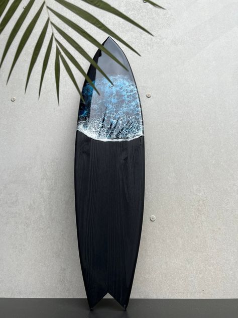 Epoxy Surfboard, Decorative Surfboard, Surfboard Resin, Decor Marin, Marine Decor, Wooden Surfboard, Epoxy Resin Table, Stop Dreaming, Future Room