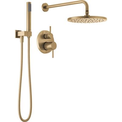 This Modern Collection bundle offers a streamlined, contemporary design and the components you need for a complete shower. Delta showers with Monitor pressure balance valves are engineered to make sure you don’t experience a sudden and possibly unsafe change in water temperature as a result of running water elsewhere, such as using a dishwasher, flushing a toilet, or running a washing machine. While other products may gather unsightly mineral buildup over time, soft rubber Touch-Clean spray hole Shower Oasis, Brass Shower Fixtures, Rain Shower Head With Handheld, Rainforest Shower, Terrazzo Bathroom, 2024 Bathroom, Shower Head With Handheld, Bathroom Basement, Rain Shower System