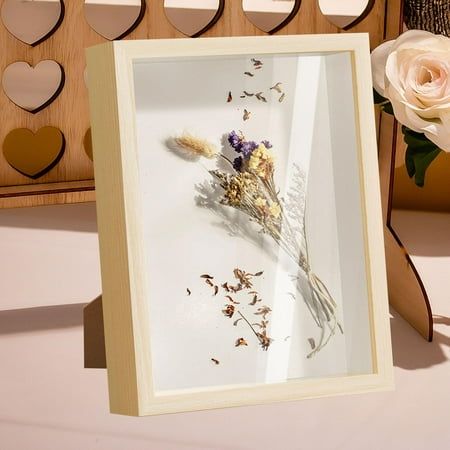 Menolana DIY Shadow Box Frame Frame, 5cm Inside Depth, Picture Frame Photo Frame for Keepsake Flower DIY Gifts Medals Decor Wood Color.This dried flower display case photo box frame is easy to fill, you can DIY unique crafts to display your favorite projects, favorite pictures, dried flowers, awards, certificates, memorabilia, awards, medals, photos, pictures, keepsakes, handicrafts, artworks, tickets, bottle caps, postcards, stamps, dolls etc.The shadow box frame is made of wood and glass, high clear glass, good picture quality and waterproof.Wood shadow box frame is 14.3cmx19.4cmx6.4cm/5.63inchx7.64inchx2.52inch (Outer Frame Size), 12.7cmx17.8cm/5.00inchx7.01inch (Inner Size), Inside Depth: 5cm/1.97inch.This deep fillable frame is good for decorating bedrooms, living rooms, cafes, bars, Diy Shadow Box Frame, Wood Frames Diy, Deep Picture, Memory Box Frame, Shadow Box Picture Frames, Waterproof Wood, Deep Photos, Diy Shadow Box, Memory Frame