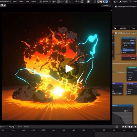 80 Level on Instagram: "VFX Artist @8x642, Hiroshi Kanazawa, unveiled a new stylized 3D explosion created using Blender’s Geometry Nodes. . See more of Hiroshi’s mind-blowing projects: https://80.lv/articles/check-out-a-mesmerizing-stylized-explosion-made-with-blender/ . Want to get noticed? Register on our Talent platform and publish a portfolio page to get featured 80lv.pro/join . . . . . #80lvtalent #3d #3dart #stylized #stylizedart #blender #blender3d #b3d #blendercommunity #geometrynodes #anime #animeart #npr #blenderart #blenderartist #blenderrender #blenderanimation #geonodes" Blender Npr, Vfx Explosion, Blender Stylized, Anime Explosion, Geometry Nodes, Vfx Artist, Stylized 3d, Game Effect, Kanazawa