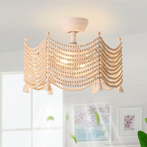 PRICES MAY VARY. 𝐂𝐫𝐞𝐚𝐭𝐞 𝐚 𝐁𝐨𝐡𝐞𝐦𝐢𝐚𝐧 𝐎𝐚𝐬𝐢𝐬: Transform any room into a bohemian oasis with our 20 Inch Boho Ceiling Fan with Lights. The handwoven wooden beads caged shade create a captivating and coastal design, making it the perfect choice for those seeking a touch of boho chic. The coastal enclosure with enclosed blades adds a modern and elegant touch to any space. 𝐂𝐮𝐬𝐭𝐨𝐦𝐢𝐳𝐚𝐛𝐥𝐞 𝐂𝐨𝐦𝐟𝐨𝐫𝐭: Experience personalized comfort with our remote control. Easily set 6 s Nursery Lighting Ceiling, Boho Ceiling Fan With Light, Boho Ceiling Fan, Boho Ceiling, Coastal Light Fixtures, Coastal Ceiling Fan, Boho Light Fixture, Bedroom Fan, Caged Ceiling Fan