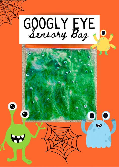 Monster sensory bag, alien sensory bag, Halloween sensory bag Halloween Sensory Bags Preschool, Bucket Ideas, Sensory Bag, Purple Room, Halloween Sensory, Halloween Crafts Preschool, Sensory Bags, Clear Hair, Tracing Worksheets Preschool