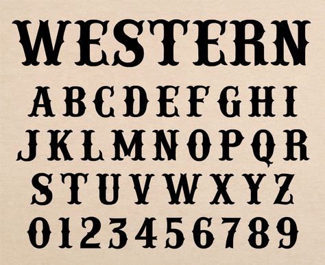 Western Font Wild West Font Old West Font Western Font Styles Cowboy Font Cowgirl Font Old Western Font Western Script Country Font Country Writing Font, Western Fonts Alphabet, Western Script Font, Cowboy Font Alphabet, Old Western Font, Western Font Tattoo, Western Lettering Fonts, Rustic Fonts Alphabet, Western Journal Ideas