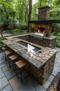 Budget Outdoor Kitchen, Outdoor Grill Station, Lights Patio, Modern Outdoor Kitchen, Grill Station, Outdoor Kitchen Plans, Outdoor Kitchen Ideas, Outdoor Patio Designs, Backyard Grilling