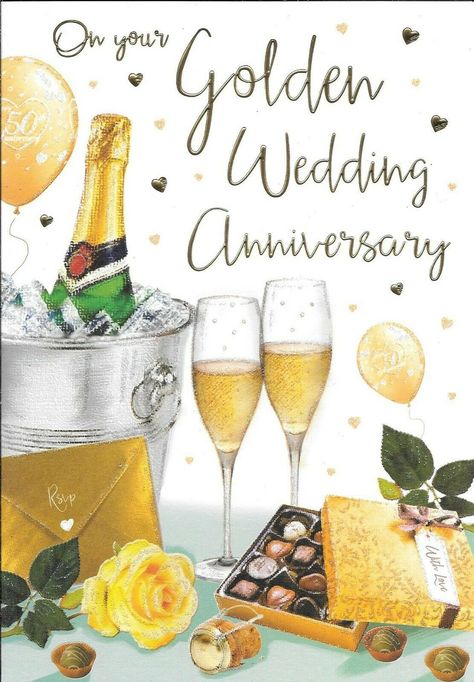 50th Wedding Anniversary Wishes, Anniversary Verses, 50th Year Wedding Anniversary, Golden Wedding Anniversary Card, Wedding Anniversary Greetings, Wedding Anniversary Greeting Cards, Happy 50th Anniversary, 50 Golden Wedding Anniversary, Happy Anniversary Wishes