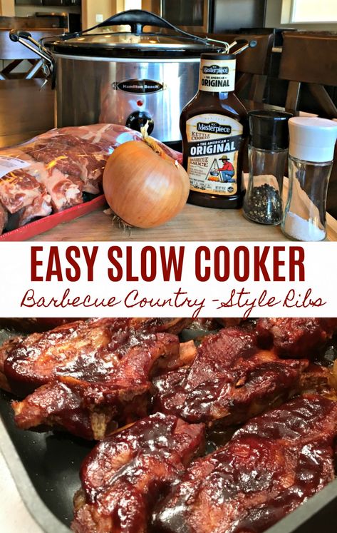 Bone In Ribs Crockpot, Country Ribs Crock Pot, Country Style Pork Ribs Crock Pot, Crockpot Entrees, Ribs Crockpot, Crockpot Pork Ribs, Boneless Country Style Pork Ribs, Country Ribs, Ribs Recipes