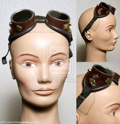 Steampunk Goggles Drawing Reference, Goggles Drawing, Steampunk Googles, Goggles On Head, Steampunk Drawing, Steampunk Goggles, Head Accessories, Pose Reference Photo, Anime Poses Reference