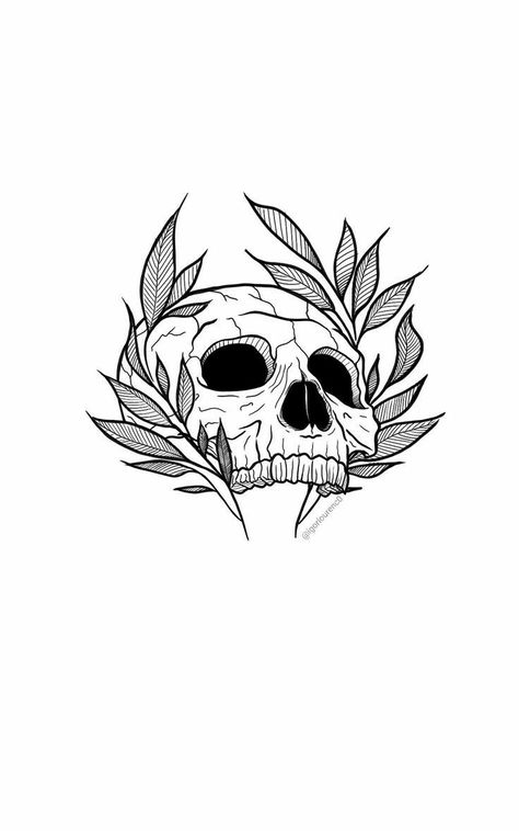 Tattoos That Mean Live Life To The Fullest, Simple Animal Skull Drawing, Small Blackwork Tattoo, Leg Tattoo Stencil, Small Dark Tattoos, Small Tattoo Stencils, Caveira Tattoo, Linework Tattoo Design, Calavera Tattoo