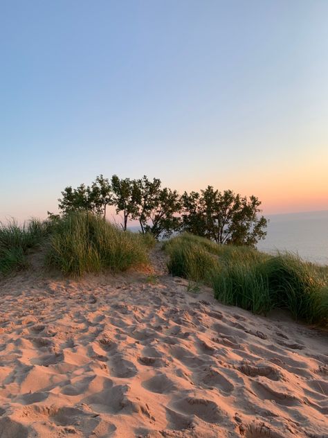 Lake Michigan Sunset, Michigan Aesthetic Summer, Michigan Beach Aesthetic, Alyson Core, Lake Michigan Aesthetic, Michigan Dunes, Silver Lake Sand Dunes Michigan, Michigan Sand Dunes, Michigan Aesthetic