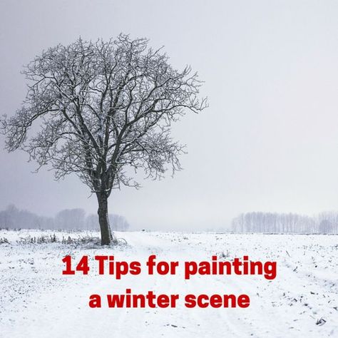 Winter Scenes To Paint, Winter Scene Paintings, Tips For Painting, Winter Landscape Painting, Christmas Paintings On Canvas, Winter Illustration, Winter Watercolor, Painting Snow, Winter Nature