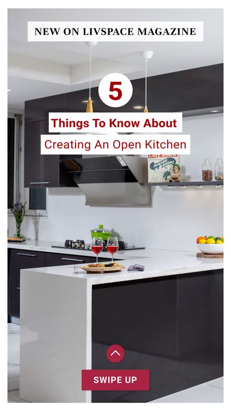 Semi Open Kitchen Design, Modern Open Kitchen Design, Open Kitchen Design Ideas, Kitchen Design Indian, Modern Open Kitchen, Semi Open Kitchen, Home Map Design, Open Kitchen Design, Open Kitchen Layouts