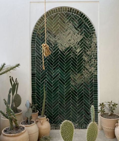 Green Herringbone Shower Tile, Green Herringbone Tile Bathroom, Harringbone Tile, Green Herringbone Tile, Tiled Arch, Herringbone Shower Tile, Wall Veneer, Primary Ensuite, Herringbone Tile Bathroom