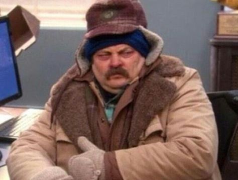 Sick Ron Swanson Wrestling Memes, Wrestling Quotes, Wrestling Mom, Ron Swanson, Freezing Cold, Always Cold, Parks N Rec, Parks And Recreation, Old Man