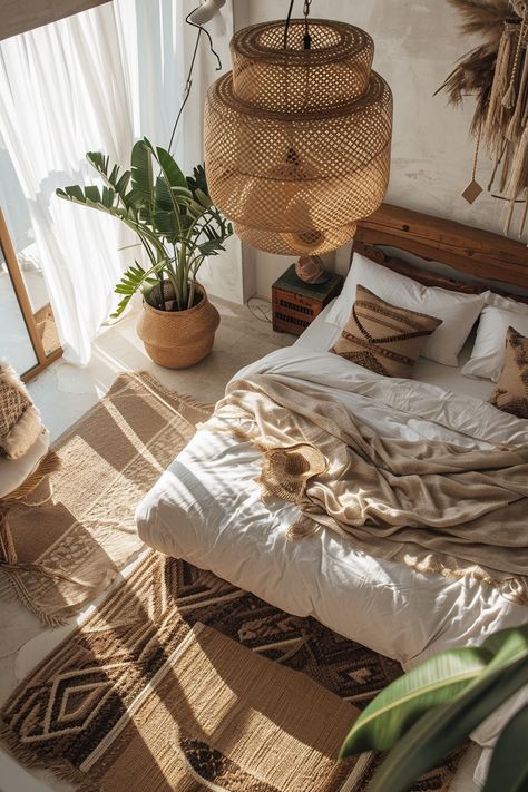 Bedroom Ideas, Blankets, Pillows, Bedroom, Bed, Plants, Wall, White, Design